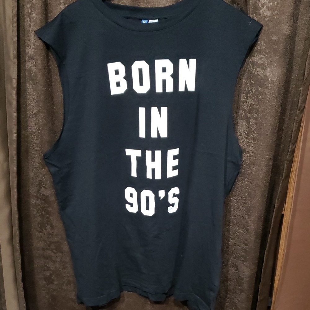 H&M Divided Men's Born In The 90's Black Tank Top Tee XL Chic Summer Lounge